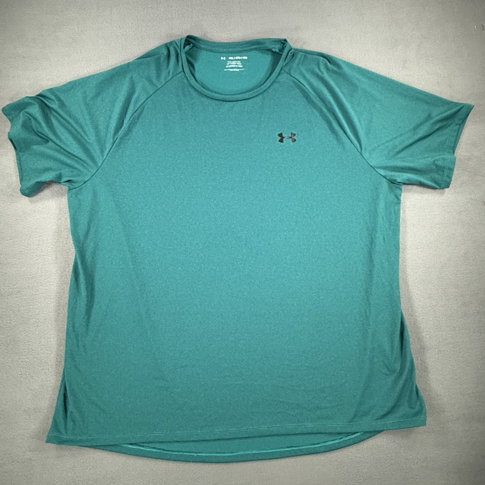 Under Armour Men 4XL Teal Tech Tee Short Sleeve Activewear HeatGear T-Shirt
